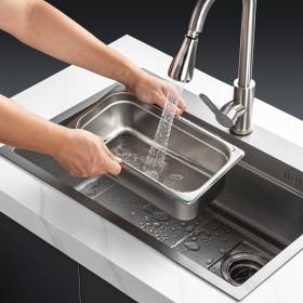 8 Pack Hotel Pans, 1/3 Size Anti-Jam Steam Pan With Lid, 0.8mm Thick Stainless Steel Steam Table Pan, 6-Inch Deep Commercial Table Pan, Catering (Option: Natural)